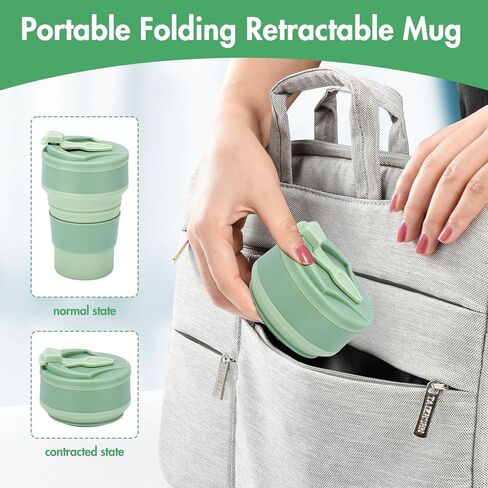 كوب S Sunsbell 2 قطعة قابل للطي، زجاجات مياه قابلة للطي 300 مل، زجاجة مياه قابلة للطي مانعة للتسرب، زجاجة مياه قابلة للطي من السيليكون للسفر مع غطاء دوار للتخييم والتنزه سيرًا على الأقدام (وردي + أحمر) in Kuwait