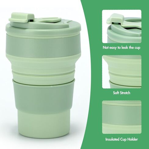 كوب S Sunsbell 2 قطعة قابل للطي، زجاجات مياه قابلة للطي 300 مل، زجاجة مياه قابلة للطي مانعة للتسرب، زجاجة مياه قابلة للطي من السيليكون للسفر مع غطاء دوار للتخييم والتنزه سيرًا على الأقدام (وردي + أحمر) in Kuwait