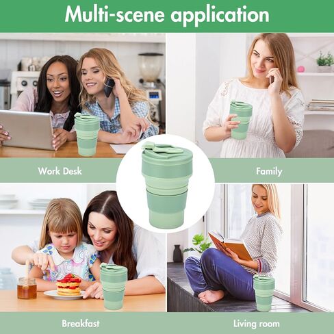 كوب S Sunsbell 2 قطعة قابل للطي، زجاجات مياه قابلة للطي 300 مل، زجاجة مياه قابلة للطي مانعة للتسرب، زجاجة مياه قابلة للطي من السيليكون للسفر مع غطاء دوار للتخييم والتنزه سيرًا على الأقدام (وردي + أحمر) in Kuwait