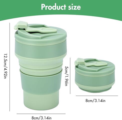 كوب S Sunsbell 2 قطعة قابل للطي، زجاجات مياه قابلة للطي 300 مل، زجاجة مياه قابلة للطي مانعة للتسرب، زجاجة مياه قابلة للطي من السيليكون للسفر مع غطاء دوار للتخييم والتنزه سيرًا على الأقدام (وردي + أحمر) in Kuwait