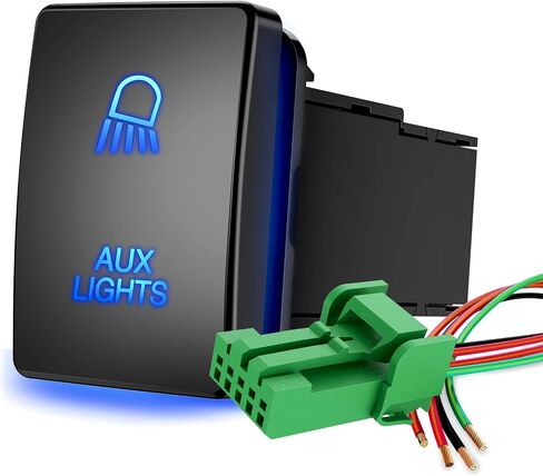 Nilight Ditch Lights Push Button Switch 12V ON Off Switch with Connector Wire Kit 1.28" x 0.87" Replacement for Toyota Sequoia Highlander Tacoma Tundra 4Runner RAVR Yaris, 2 Years Warranty in Saudi Arabia