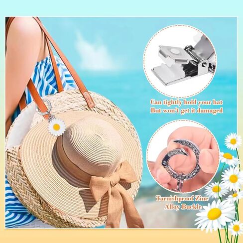 مشبك قبعة للسفر على الحقيبة، حامل قبعة ذو قوة زنبركية عالية القوة للسفر يناسب الأمتعة وحقائب الظهر وحقائب اليد ومشبك قبعة بدون استخدام اليدين للحقيبة in Kuwait