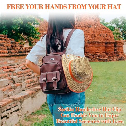 مشبك قبعة للسفر على الحقيبة، حامل قبعة ذو قوة زنبركية عالية القوة للسفر يناسب الأمتعة وحقائب الظهر وحقائب اليد ومشبك قبعة بدون استخدام اليدين للحقيبة in Kuwait