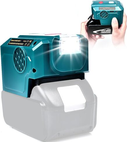 عاكس طاقة 200 وات لبطارية ماكيتا 18 فولت، مع مخرج تيار متردد وUSB/Type-C، ضوء LED 200LM، 18 فولت تيار مستمر إلى 120 فولت تيار متردد للخارج، المرآب، التخييم (البطاريات غير متضمنة) in Kuwait