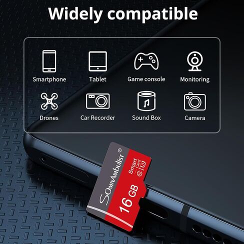 2 PCS Micro SD Card 16GB with SD Adapter High Speed Memory Card UHS-I Class 10 Memory TF Card for Tablet/Mobile Phone/Camera/Car Audio/Game Console (TF178 Gray Red 16GB) in Saudi Arabia