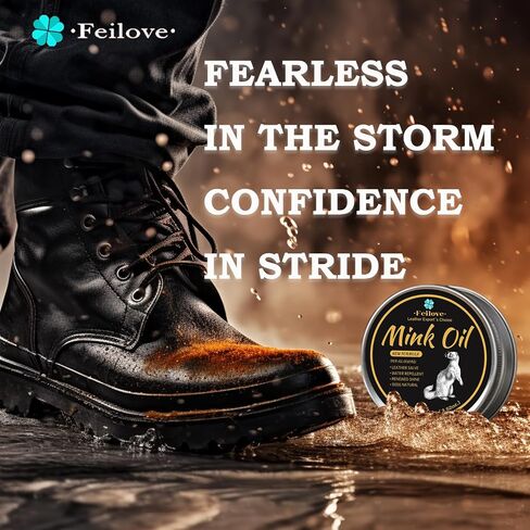 Feilove 4- in-1 Mink Oil Leather Conditioner and Cleaner 3.5 oz - Premium Waterproof Formula for Boots and Shoes in Saudi Arabia