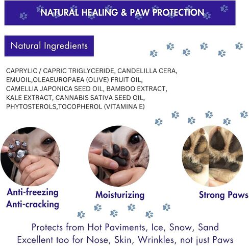 Dog Paw Balm–Heals Repairs & Restores Dry,Cracked & Nose Balm for Dogs Damaged Paw Balm LickSafe–Moisturizer paw Cream for Dogs Wax Soother&Protection Cat Paw Balm Dog Vitamin E Dog Nose Balm (2.1oz) in Saudi Arabia