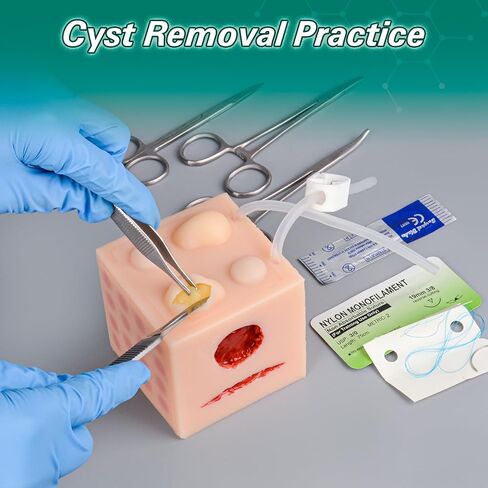 MedEduQuest Multifunctional Medical Practice Model, Including Injection Practice, Cyst Removal, Moles and Skin Tags Practice, Wound Care for Nursing Students in Saudi Arabia