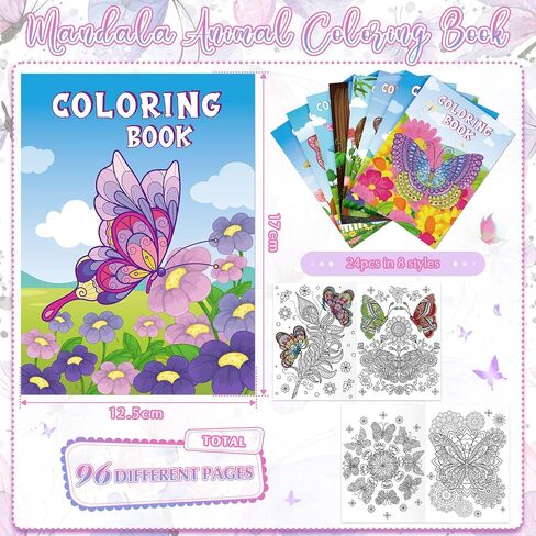 Pasimy 24 Pcs Butterfly Coloring Books Bulk Mandala Butterflies Coloring Book for Kids Toddler Teens Adults Birthday Gifts Butterfly Party Favors Goodies Bag Fillers Classroom Activity Supplies in Saudi Arabia