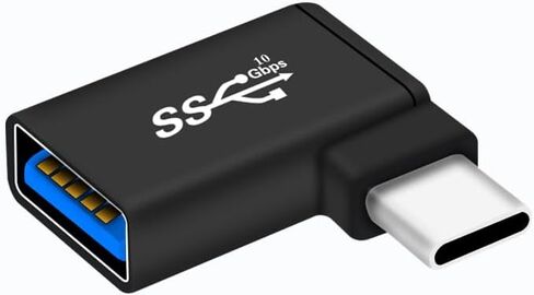 ZJKJHJY محول USB C إلى USB OTG بزاوية يمين (3 عبوات)، محول ألومنيوم 90 درجة USB-C إلى USB 3.0، نوع C OTG لجهاز MacBook Pro 2020، iPad Pro in Kuwait