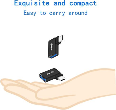 ZJKJHJY محول USB C إلى USB OTG بزاوية يمين (3 عبوات)، محول ألومنيوم 90 درجة USB-C إلى USB 3.0، نوع C OTG لجهاز MacBook Pro 2020، iPad Pro in Kuwait