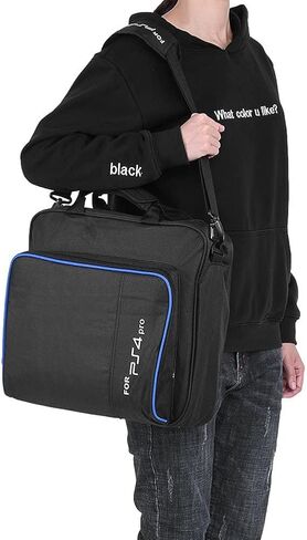 Zerone Portable Carrying Bag Travel Shoulder Bag Storage Case for PS4 Pro Black in Saudi Arabia