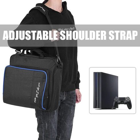 Zerone Portable Carrying Bag Travel Shoulder Bag Storage Case for PS4 Pro Black in Saudi Arabia