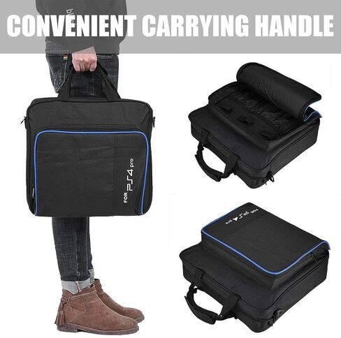 Zerone Portable Carrying Bag Travel Shoulder Bag Storage Case for PS4 Pro Black in Saudi Arabia
