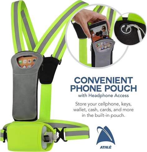 Athlé Reflective Vest with Phone Holder - High Visibility Vest for Safe Running, Jogging, Dog Walking, Biking and More in Saudi Arabia