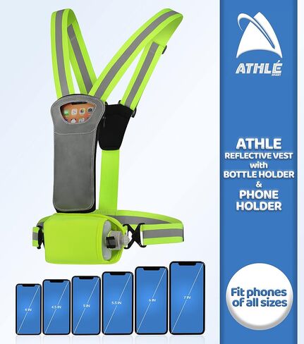 Athlé Reflective Vest with Phone Holder - High Visibility Vest for Safe Running, Jogging, Dog Walking, Biking and More in Saudi Arabia