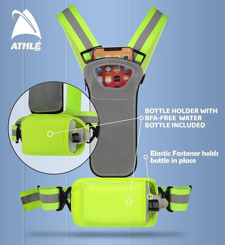 Athlé Reflective Vest with Phone Holder - High Visibility Vest for Safe Running, Jogging, Dog Walking, Biking and More in Saudi Arabia