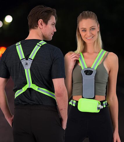 Athlé Reflective Vest with Phone Holder - High Visibility Vest for Safe Running, Jogging, Dog Walking, Biking and More in Saudi Arabia
