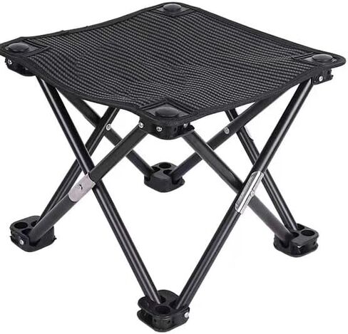 مقعد تخييم KFDKRG، مقعد قابل للطي محمول مقاس 13 بوصة، سعة 400 رطل، كرسي صغير قابل للطي مقعد مخيم محمول للتخييم وصيد الأسماك والمشي لمسافات طويلة والبستنة والشاطئ، مقعد تخييم مع حقيبة حمل (أسود) in Kuwait