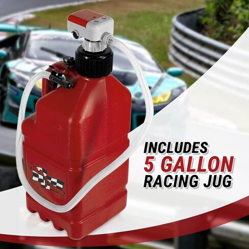 TERA PUMP TRJ5XLR 4x AA Battery Powered AUTO STOP Fuel Transfer Pump with 5 Gallon Automotive Can, 3.25FT Long Hose (2.3 GPM Transfer Rate) For Any Non-Fuel Relative Products in Saudi Arabia