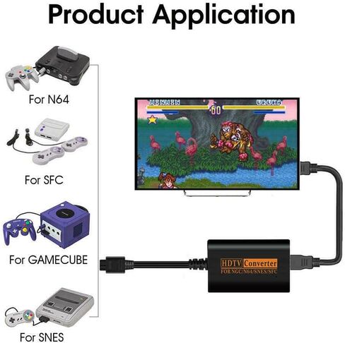 THE PERFECT PART N64 to HDMI Adapter Converter w/HD Cable for Nintendo Gamecube Super NES/SNES in Saudi Arabia