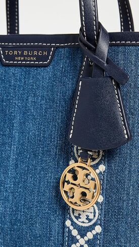 Tory Burch Women's Perry Denim Triple Compartment Small Tote in Saudi Arabia