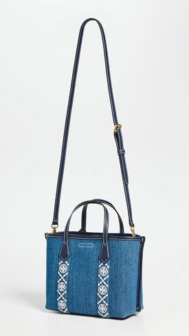 Tory Burch Women's Perry Denim Triple Compartment Small Tote in Saudi Arabia
