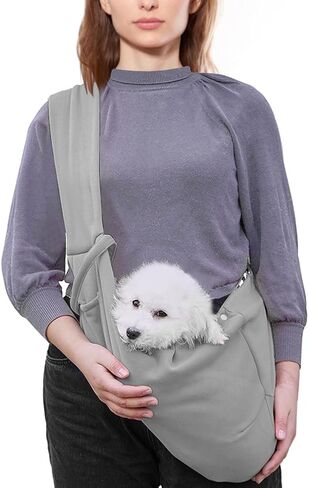 FEimaX Dog Sling Carrier, Pet Papoose Slings Bag for Small Dogs Cats, Puppy Hands Free Satchel Tote Pouch Carriers Doggie Crossbody Shoulder Carry Bags for Outdoor Travel (Beige) in Saudi Arabia