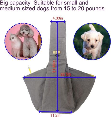Haevbiee Pet Sling Bag Mint Color Canvas Puppy Carrier pet Carrier with Adjustable Strap and Soft Cotton Fabric Hand Free Dog Sling Bag… in Saudi Arabia