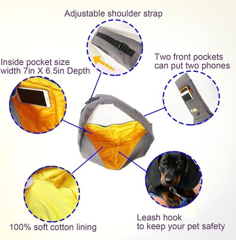 Haevbiee Pet Sling Bag Mint Color Canvas Puppy Carrier pet Carrier with Adjustable Strap and Soft Cotton Fabric Hand Free Dog Sling Bag… in Saudi Arabia