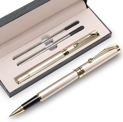 YIVONKA Luxury Ballpoint Pens Best Ball Pen Gift Set for Men & Women Professional Executive Office Nice BallPens Classy Gift Box Ballpoint Black Refill Line width 0.5mm (Rose Gold) in Saudi Arabia