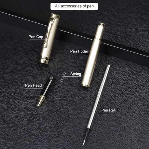 YIVONKA Luxury Ballpoint Pens Best Ball Pen Gift Set for Men & Women Professional Executive Office Nice BallPens Classy Gift Box Ballpoint Black Refill Line width 0.5mm (Rose Gold) in Saudi Arabia