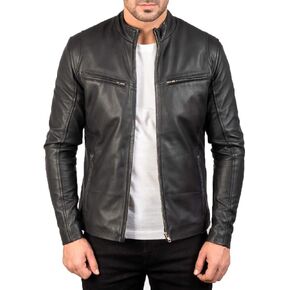 سترة دراجة نارية من الجلد الأيوني للرجال من The Jacket Maker - سترة جلدية لدراجة نارية من جلد الغنم للرجال in Kuwait