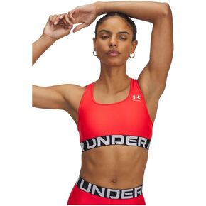 Under Armour Women's HeatGear Authentics Mid Impact Branded Sports Bra in Saudi Arabia