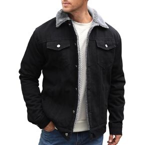 TENGINE Men's Sherpa Lined Trucker Jacket Winter Fleece Lined Denim Coats Slim fit Casual in Saudi Arabia