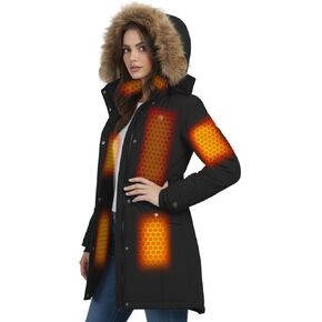 Graphene Women Heated Long Jacket with 18400 mAh Battery Pack in Saudi Arabia