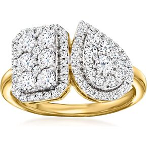 Ross-Simons 1.10 ct. t.w. Diamond Toi Et Moi Ring in 18kt Gold Over Sterling in Kuwait