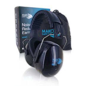 MAKO Safety Adjustable Headband Earmuffs, 1 Pair, Unisex, One Size Fits Most, Black, MKM26 in Kuwait