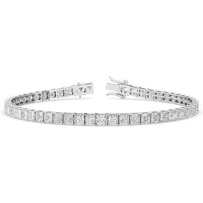 1-20 Carat (ctw) White Gold Princess Cut LAB GROWN Diamond Bracelets (Color D-E Clarity VS1-VS2) in Saudi Arabia