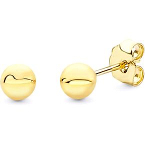14k REAL Yellow Gold 3mm, 4mm, 5mm, 6mm, 7mm, 8mm Ball Stud Earrings with Push Backs in Saudi Arabia
