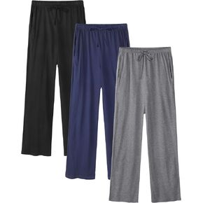 3 قطع من سراويل بيجامة قطنية للسيدات خفيفة الوزن وناعمة وفضفاضة غير رسمية سراويل بيجامة قيعان ملابس نوم PJ مع جيوب in Kuwait