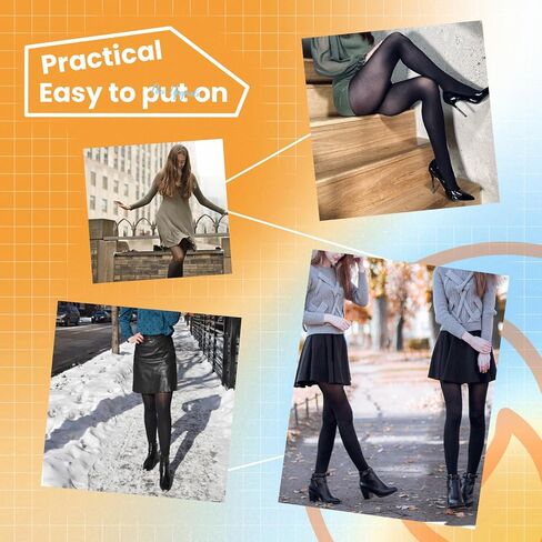 2 Pairs Women Fleece Lined Tights-Fake Translucent Leggings High Waist Pantyhose Sheer Thick Warm Tights For Women in Saudi Arabia
