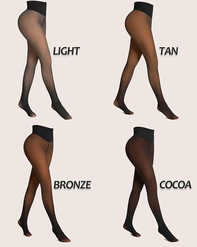 One-Seam Fleece Lined Tights for Women Fake Sheer Thermal Leggings with Tummy Control & Butt Lifting Design in Saudi Arabia