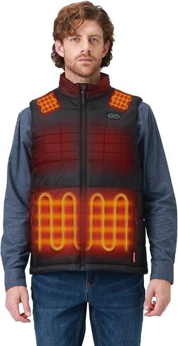 ORORO Men’s Heated Vest with 7 Heat Zones, Dual-Control Heating Vest with USB-C Rechargeable Battery in Saudi Arabia