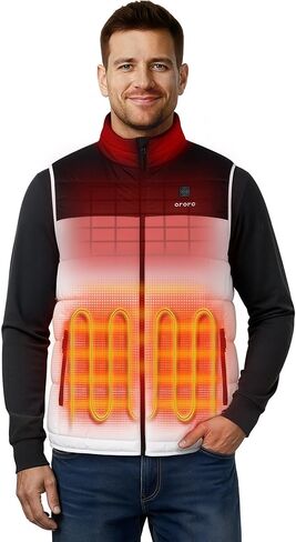 ORORO Men's Upgraded 5-Zone Heated Vest with USB-C Rechargeable Battery, Lightweight Heated Puffer Vest in Saudi Arabia