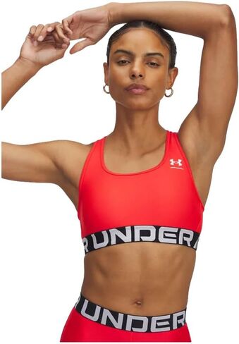 Under Armour Women's HeatGear Authentics Mid Impact Branded Sports Bra in Saudi Arabia