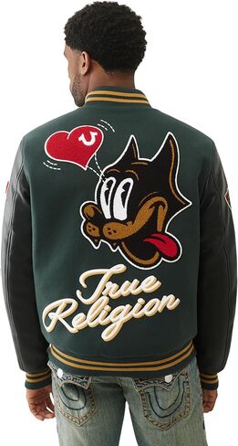 جاكيت بومبر للرجال من True Religion CAT - مصنوع من القطن الفاخر والبولي يوريثان، ملابس خارجية مميزة in Kuwait