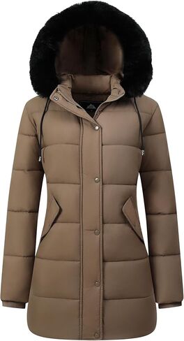 GOLDLADIES Women's Winter Coat Long Waterproof Parka - Warm Snow Jacket for Women,Windproof Winter Jacket for Cold Weather in Saudi Arabia
