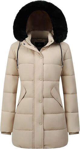 GOLDLADIES Women's Winter Coat Long Waterproof Parka - Warm Snow Jacket for Women,Windproof Winter Jacket for Cold Weather in Saudi Arabia