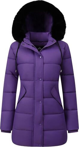 GOLDLADIES Women's Winter Coat Long Waterproof Parka - Warm Snow Jacket for Women,Windproof Winter Jacket for Cold Weather in Saudi Arabia